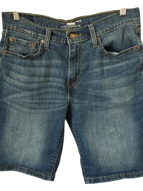 Levi’s Women’s Above Knee Blue Denim Shorts Size 30 High Rise Jean Cutoff Summer